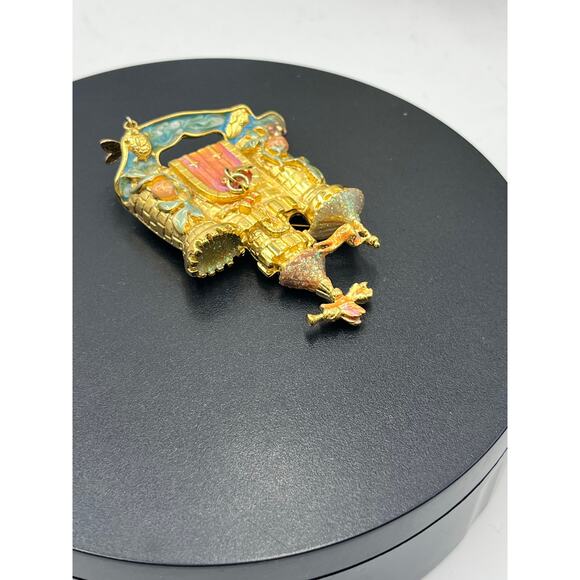 Kirk's Folly Gold-Tone & Enamel
Fairytale Rapunzel Castle w/ Dragonfly Brooch - Picture 7 of 9